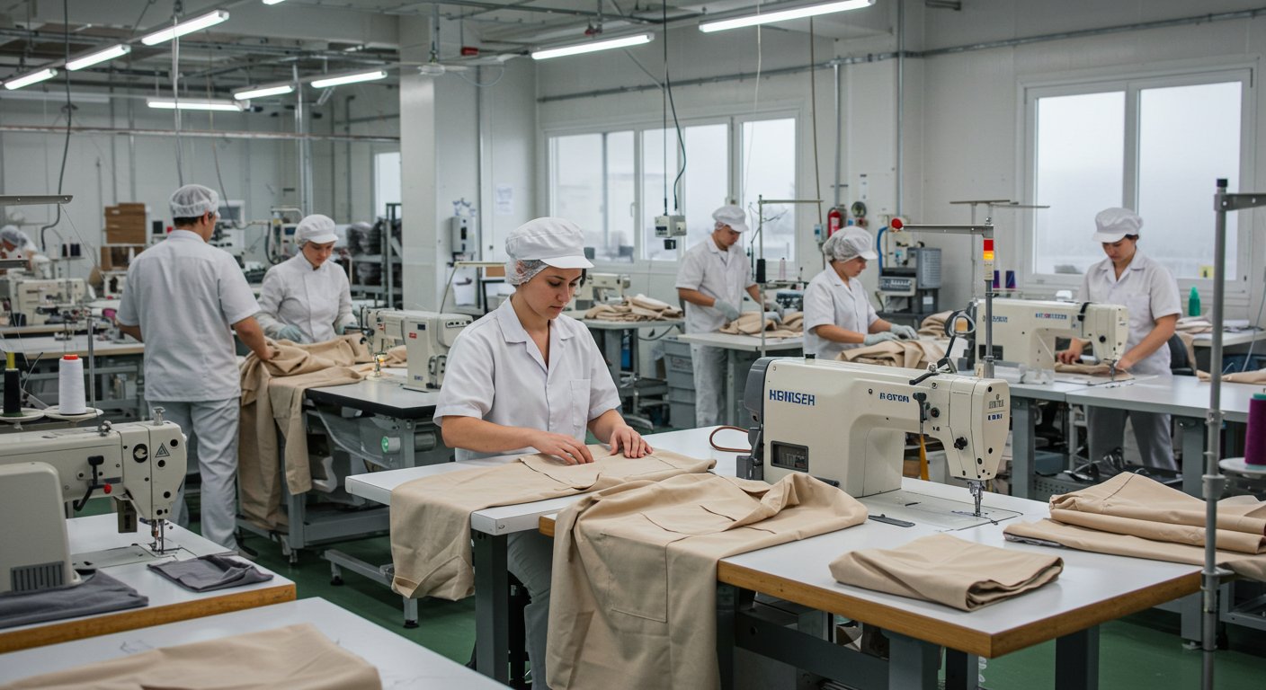 Производство спецодежды из хлопка для пищевой промышленности