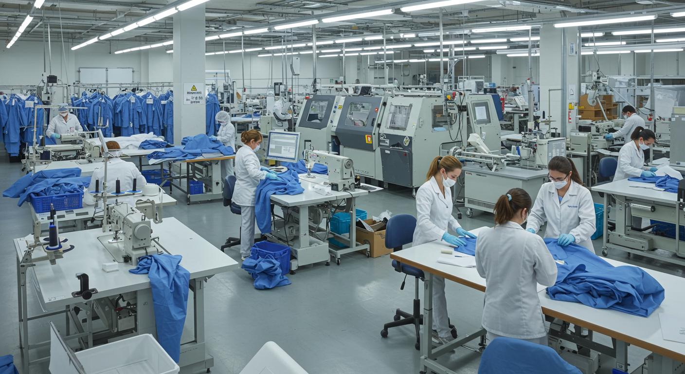 Производство медицинской спецодежды из смесовых тканей Медицинская спецодежда из смесовых тканей