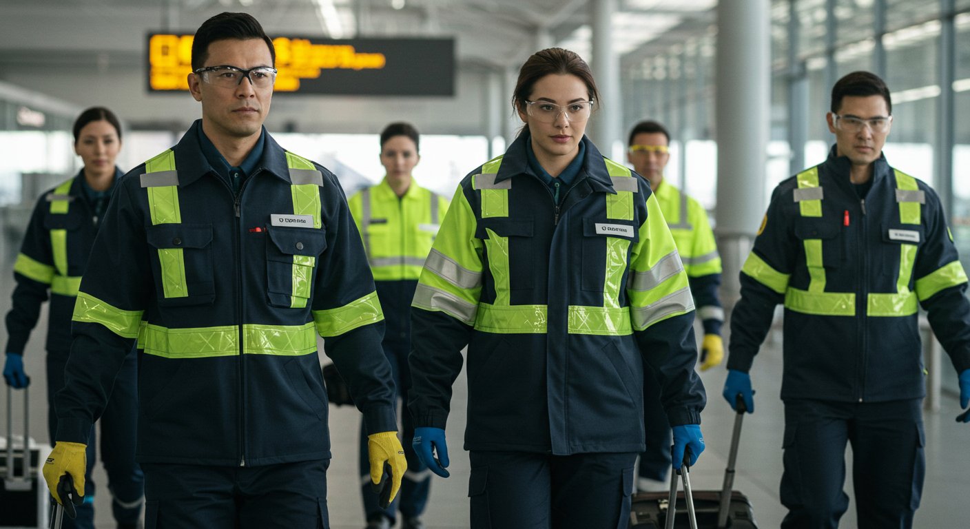 Процесс производства спецодежды для работников аэропортов