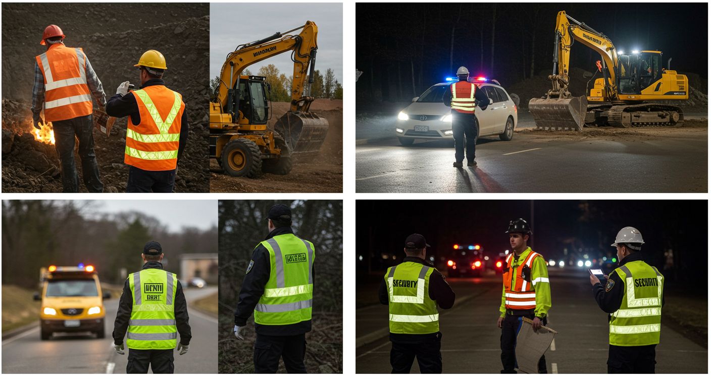 Светоотражающие жилеты для работников