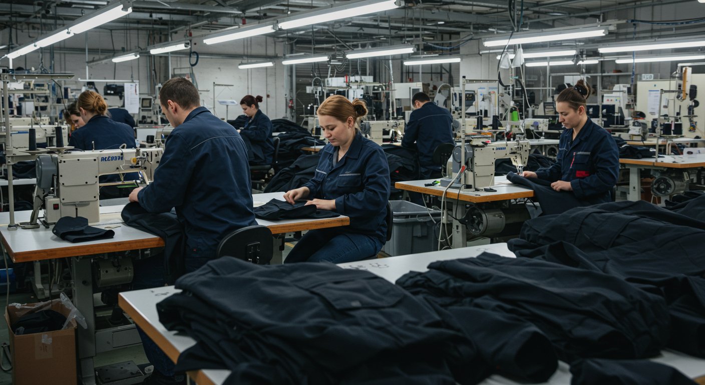 Куртки и брюки для работников промышленных предприятий