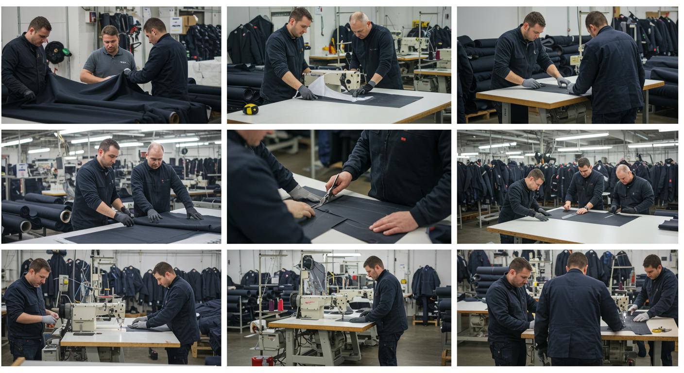 Строительный костюм с защитными элементами