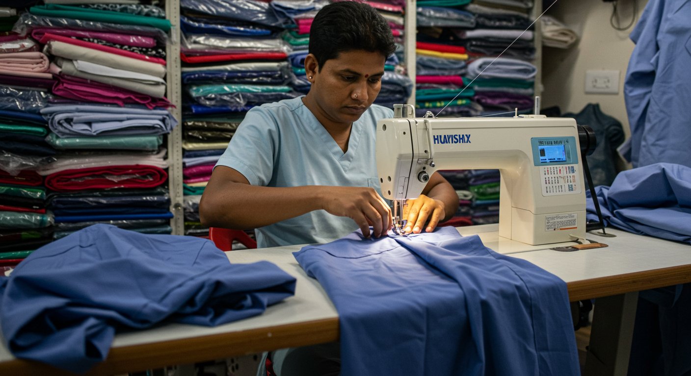 Медицинский халат с функциональными карманами